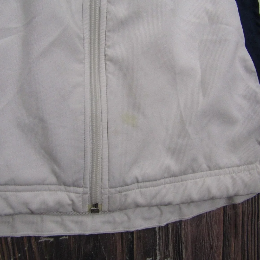 Adidas Track Jacket Mens M White Navy Full Zip Colorblock Running Gym Training